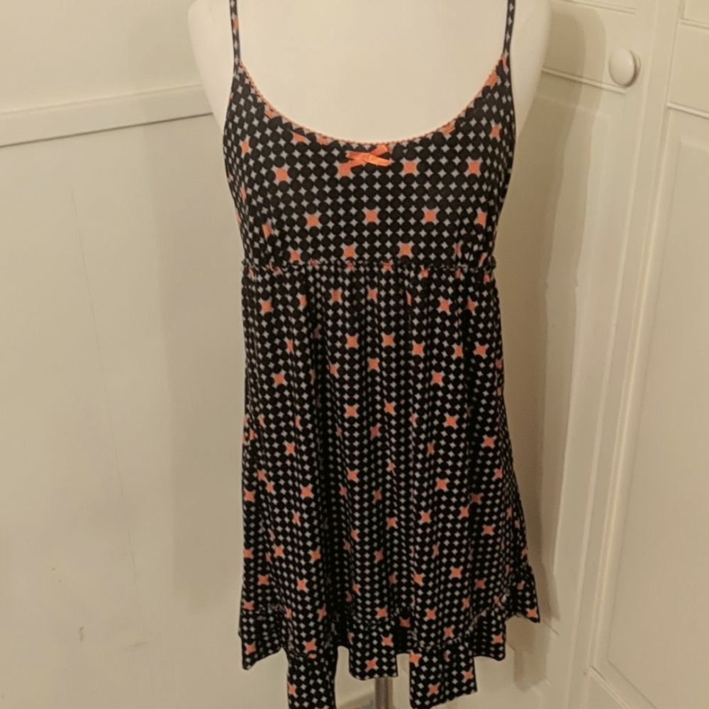 ✅Kathryn Nightgown Chemise Medium Navy Blue Orange Slip